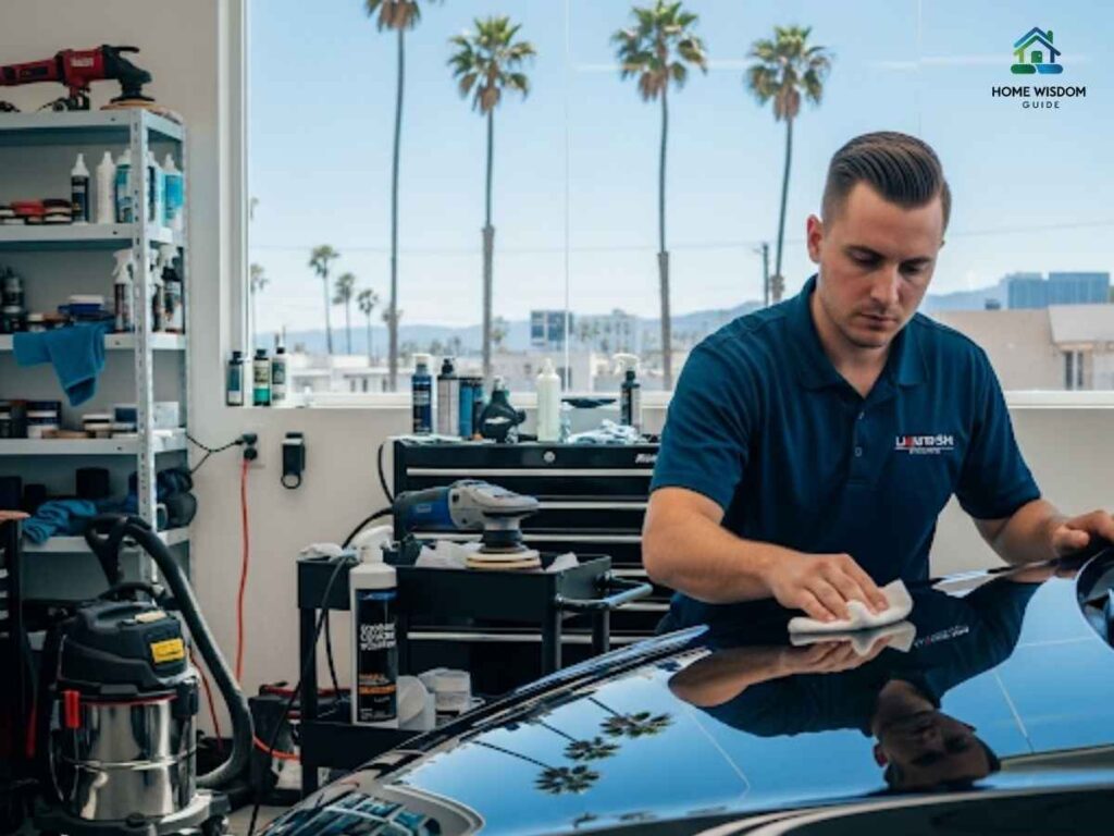 Coastal Car Care: Protecting Your Vehicle from Ocean Air in Los Angeles 2 Professional applying ceramic coating to a car in Los Angeles to prevent corrosion from ocean air