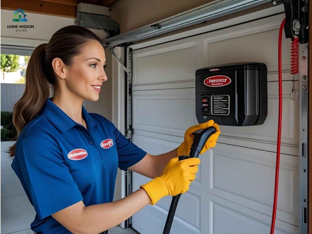 Los Angeles garage door specialist demonstrating opener safety in Berryessa home